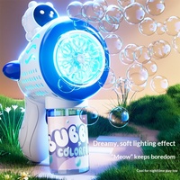 Machine à bulles automatique en plastique style influenceur, pistolet à bulles électrique portable multi-trous, lumineux pour enfants, pour l'extérieur