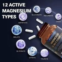 Capsules de complexe de magnésium formulé sur mesure Wudy, améliorent la mémoire et le sommeil, complément vitaminique, 120 capsules