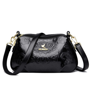 Ladies Embossed PU Leather Crossbody Bag <b>Small</b> Women Leather Handbag Women Leather Satchel Shoulder Bag - Product Image 1