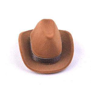 Симпатичная бархатная коробка для упаковки колец в форме ковбойской шляпы с индивидуальным логотипом, модная шкатулка для ювелирных изделий для кулона для колец и ювелирных изделий - Product Image 5