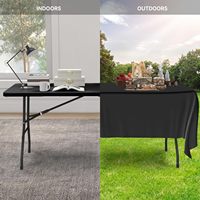 Table pliante robuste de 1,80 m, vente directe d'usine Moon, plateau en plastique résistant aux chocs, idéale pour la restauration et la vente en marché.