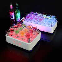 Nouveau Plateau Porte-Verres à Shot Carré en Métal Personnalisable avec Logo pour Bar, Boîte de Nuit, Lounge et Fêtes VIP
