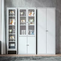 Meuble de rangement moderne en métal pour salon avec 5 tiroirs et compartiments pour livres et objets décoratifs, mobilier de maison