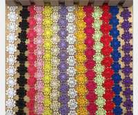 Dekorasi Multi warna renda bordir bunga 2.5cm dekorasi kain Trim renda dapat disesuaikan