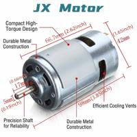 Motor Eléctrico RS-775 de 12V 24V para Taladro, Lijadora, Soplador, Aspiradora, Imán Permanente, Rodamiento de Bolas, Alta Velocidad