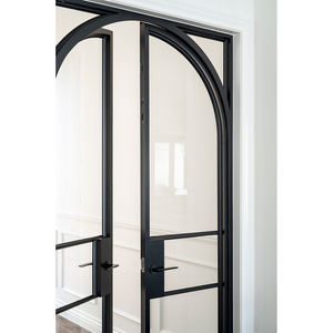 Puertas Interiores de Aluminio Elegantes con Manija de Latón para Casas, Diseño de Rejillas Arqueadas Internas, Puertas Francesas de Acero para Habitaciones - Product Image 5