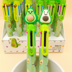 High quality Premium Luxury multifunction promotional Cartoon cute avocado design colour ink plastic ballpoint pen set