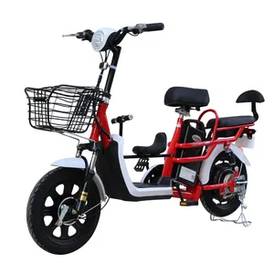 Bicicleta elétrica pai-filho de 14 polegadas com motor sem escova, bateria de lítio 350W48V, removível para carregar bicicleta elétrica de longo alcance