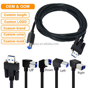 LUNG KAY Custom Length 1M 2M 3M <b>USB</b> 3.0 a <b>to</b> B Screw Lock <b>Cable</b> Panel Mount <b>USB</b> B <b>Cable</b> OEM ODM for Industrial/Office Use - Product Image 3