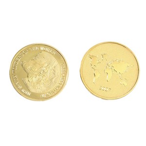 Médaille commémorative en métal plaqué or avec impression UV en relief 3D, sculpture d'ombre, thème patriotisme, Sept Merveilles du Monde, Colisée de Rome - Product Image 1