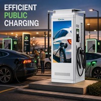 Station de recharge rapide DC commerciale MIDA 160kW 180kW 240kW avec écran large 4K de 55 pouces et écran tactile 7 pouces, Hub public OCPP 1.6/2.0