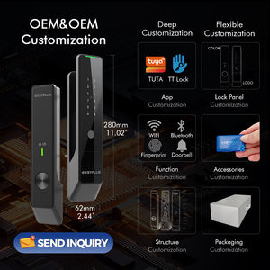 מנעולי wifi tuya אפליקציה שליטה טביעת אצבע אלקטרונית מסך מגע דיגיטלי לוח מקשים מקלדת - Product Image 2