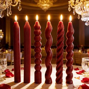 Bougie parfumée élégante rouge en spirale, bougies décoratives en forme de bâton pour la décoration de fête et de maison - Product Image 1