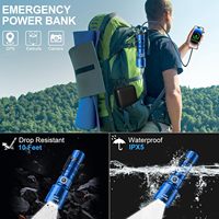 Lampe de poche tactique LED rechargeable à haute luminosité torche étanche de poche à 6 modes super lumineuse pour le camping d'urgence petit puissant