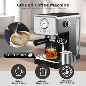 Huaguang Coffee Machine Semi Automatic Espresso Maker Stainless Steel 15 Bar Pressure Milk Frother For Home Office Use - Product Image 3