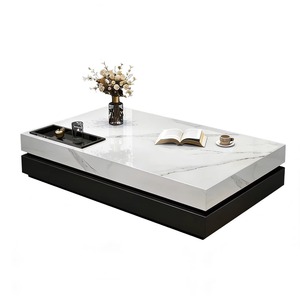<span class=keywords><strong>Table</strong></span> <span class=keywords><strong>basse</strong></span> minimaliste aspect marbre - Product Image 4