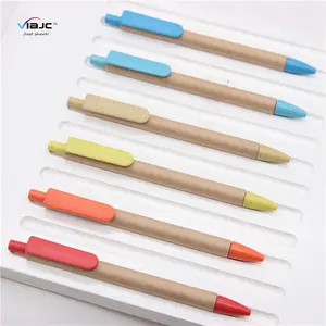 promotional eco friendly wheat straw recycled paper ball pens