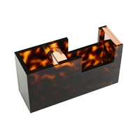 Organiseur de bureau en acrylique Tortoise, plateau organisateur de dossiers, presse-papiers, porte-documents, distributeur de ruban adhésif pour la maison et le bureau
