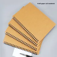 Cahier à spirale en papier kraft rétro sur mesure, bloc-notes de bureau à feuilles mobiles simple épaissi, cahier promotionnel rétro personnalisé