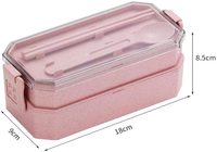 Boîte à lunch bento réutilisable à deux étages, étanche, sans BPA, pour enfants et adultes