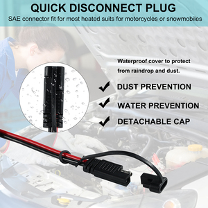 SAE <b>Power</b> Socket Sidewall Port <b>Cable</b> Weatherproof SAE Quick Connector 2 Pin SAE Plug Battery SAE Connector for Solar Panel RV - Product Image 2