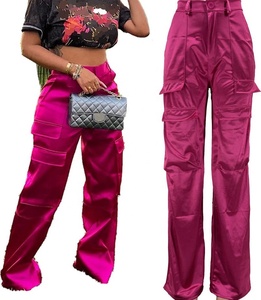 Y307046 <span class=keywords><strong>pantaloni</strong></span> larghi a vita alta con cerniera multitasche da <span class=keywords><strong>donna</strong></span> Cool Girls <span class=keywords><strong>pantaloni</strong></span> <span class=keywords><strong>Cargo</strong></span> a gamba dritta - Product Image 1