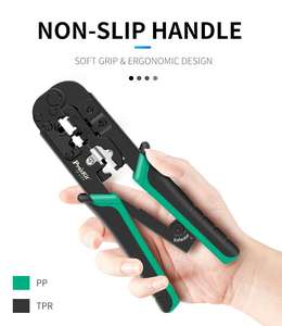 Herramienta de crimpado de telecomunicaciones 4P/6P/8P (190mm) para enchufes modulares 8P8C/RJ45 6P2C/6P4C/6P6C RJ11/ RJ12 RJ22 4P2C/4P4 de 1/2/ - Product Image 3