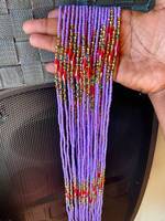 Bijou de Ventre Chaîne de Taille Bohème Femme Plage en Corde de Coton à Nouer, Perles Colorées en Verre, Cristal, Riz et Pierres Naturelles