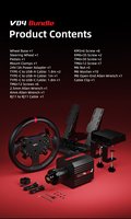Volante de Carreras PXN VD4 Bundle F Direct Drive con Pedales de 4 Nm de Torque y LED RPM para Simulación de Carreras en PC