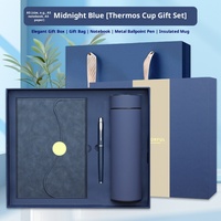 Coffret Cadeau de Luxe Personnalisable pour Promotion d'Entreprise - Carnet, Tasse Thermos, Stylo, Bouteille - Boîte Cadeau