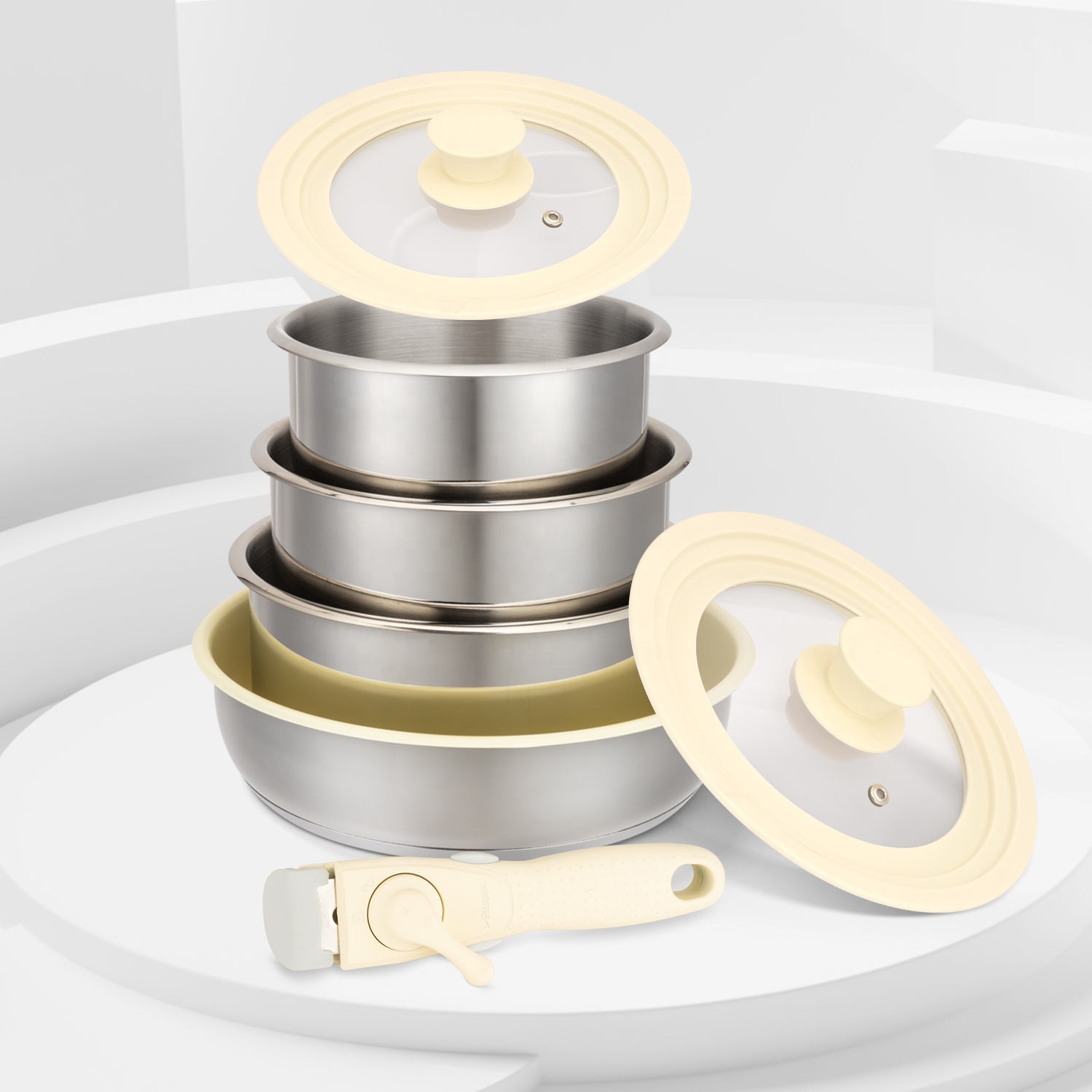 Stainless Steel Cookware Set | Non-Stick Pots Pans for Home Cooking