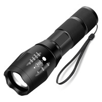Nouvelle lampe torche LED haute intensité en aluminium T6 transfrontalière, rechargeable par USB, IP44, multifonction, avec batterie externe et zoom optique pour l'extérieur