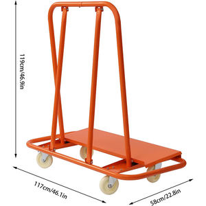 Sheetrock 크레이트 왜건 2200LBS 적재 능력 강철 건식 벽체 카트 항만화물 처리를위한 JH-Mech 서비스 돌리 캐스터 - Product Image 4