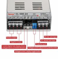 Fuente de Alimentación CC Conmutable Ajustable de 0-36V CL-500-36 con Pantalla PID CC/CV para Carga de Baterías de Iones de Litio (CE, RoHS, FCC)