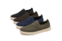 Chaussures décontractées en tricot pour hommes avec logo personnalisé, OEM ODM, faible MOQ, baskets en tissu respirant, mocassins légers pour la marche, vente en gros, 4 couleurs