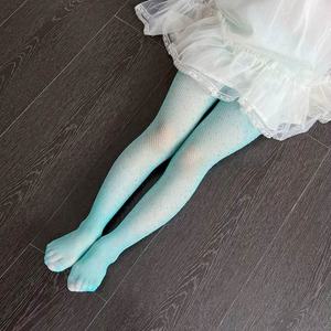 جوارب رقص عالية الجودة للفتيات مزينة بالأحجار الكريمة، جوارب شبكية لامعة للأطفال، جوارب شبكية براقة - Product Image 2