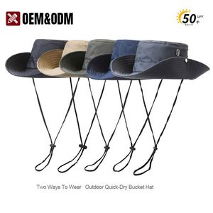 Sombrero de Pescador de Ala Ancha Bordado en 3D con Logotipo Personalizado, Unisex, para Exteriores, Protección Solar, Impermeable - Product Image 2