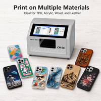 Imprimante UV Beric Mini A5 CH-06, machine d'impression à plat automatique pour la personnalisation de coques de téléphone, d'acrylique, de cuir et de bois