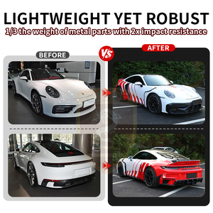 Kit de Carrocería de Fibra de Carbono Estilo Rt900 BraBs de Alta Calidad para Porsche 911 992, Parachoques Delantero y Trasero, Guardabarros - Product Image 3