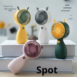 Summer New USB Mini Rechargeable Ultra-Quiet Handheld Fan Lanyard Wholesale for Students Dormitory Business Promotional Gift