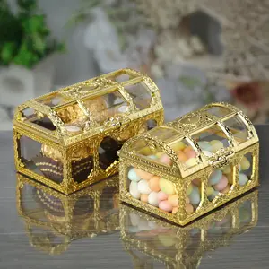 Plastic Transparent Pirate Wedding Candy Box Storage Organizer Chest Box Treasure For Jewelry Gem Trinket Box