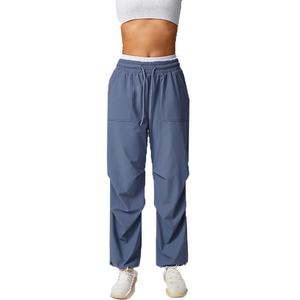 Vêtements de sport pour femmes sur mesure, pantalon de sport à séchage rapide, pantalon évasé à taille haute, jambes larges et poche, pantalon de fitness - Product Image 6