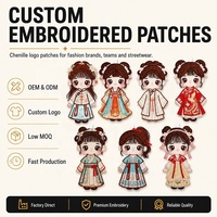 Breloques brodées mignonnes style Hanfu pour filles, pendentifs de poupée traditionnels chinois pour sacs à dos et accessoires DIY en gros