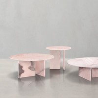 Table d'appoint de luxe en jade en poudre naturelle importée du brésil, petit appartement, combinaison de marbre, table basse ronde haute et basse