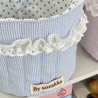 Sac de rangement cosmétique matelassé géométrique mignon grande capacité, panier de rangement en tissu pour bureau, organiseur de cosmétiques et de papeterie motif fraise
