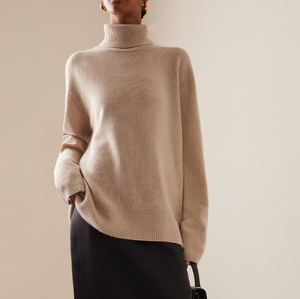 2025 Manufacturer Wool Quality <strong>Ladies</strong> Slouchy Hoodie Sweater Soft Cashmere Sweater Folded <strong>Turtle</strong> <strong>Neck</strong> Oversize Sweater <strong>Jumper</strong> - Product Image 4