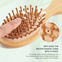 Ensemble de brosses à cheveux en bambou 4 pièces Kit de peigne démêlant avec fonction de palette pour femmes hommes enfants de tous types de cheveux Livré dans une boîte cadeau