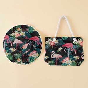 Ensemble Sac en Toile et Chapeau de Plage Deux Pièces Style Européen et Américain, Design Sportif et Ludique, Respirant, Confortable, Réglable, Unisexe - Product Image 5