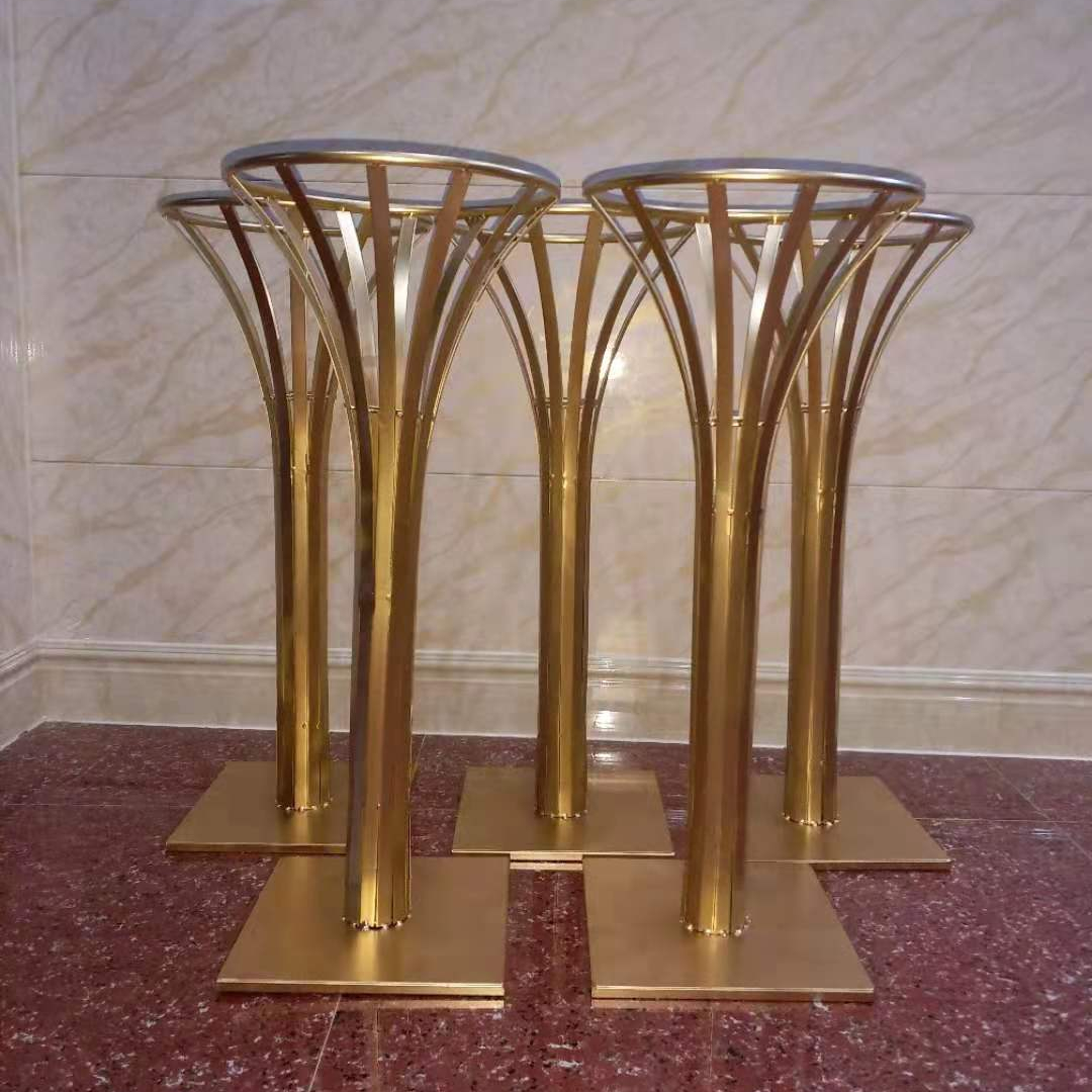 80 см золотая металлическая подставка для цветов для украшения свадебного центрального стола