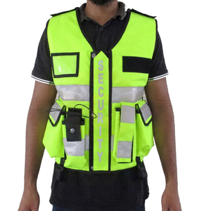 Chaleco de Seguridad de Alta Visibilidad Unisex, Reflectante, de Poliéster, con Cierre Frontal, Diseño Táctico, para Todas las Estaciones, con Detección de Agujas - Product Image 1